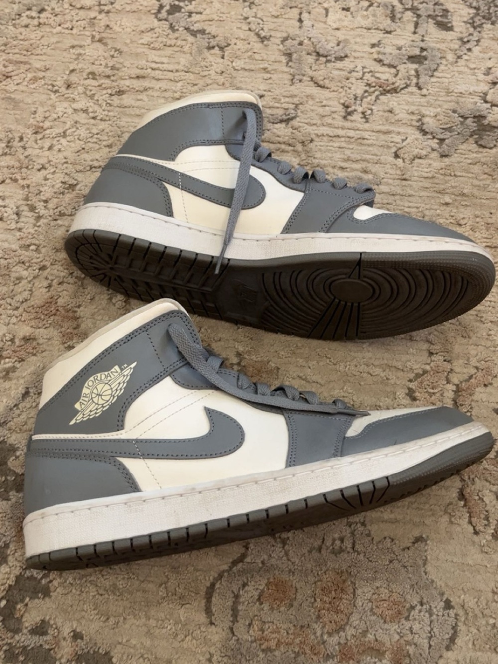 Jordan High-Top Sneakers in Grey and White